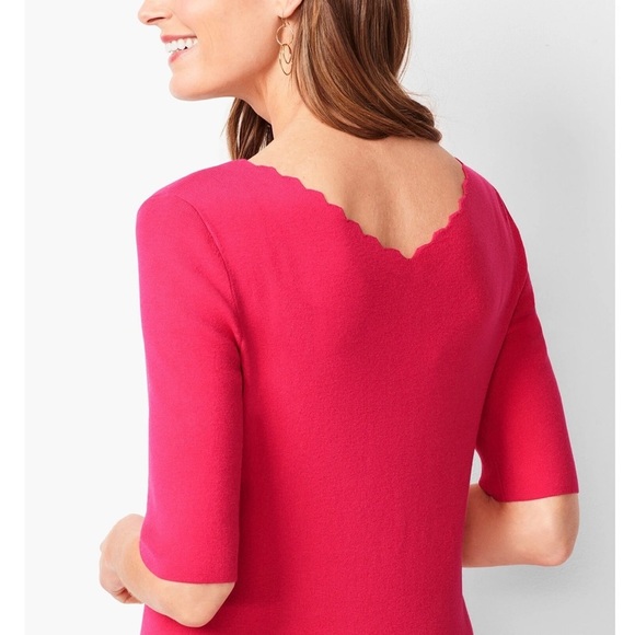 Talbots Sweaters - Talbots SCALLOP-TRIM V-NECK SWEATER 2X